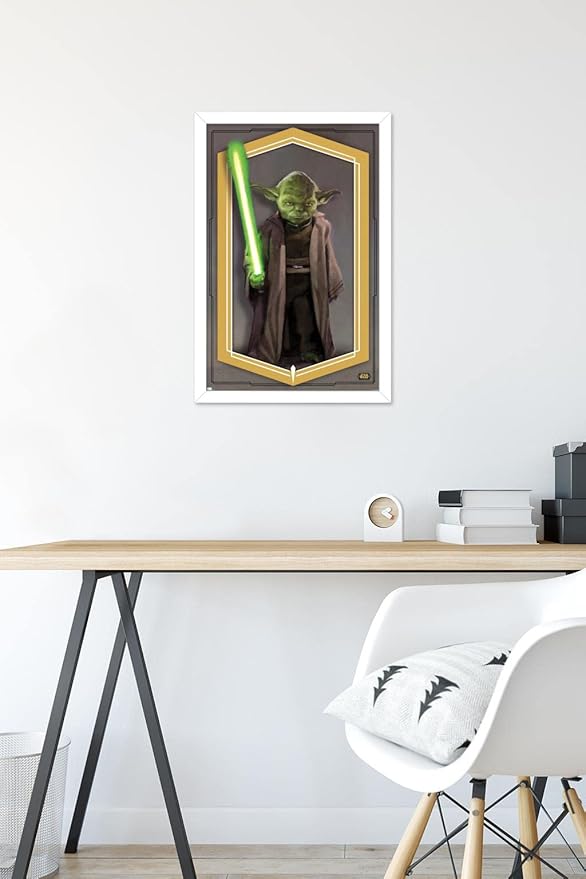 Trends International Star Wars: The High Republic - Yoda Wall Poster, 14.725" x 22.375", White Framed Version