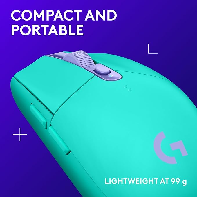 Logitech G305 Lightspeed Wireless Gaming Mouse, Hero Sensor, 12,000 DPI, Lightweight, 6 Programmable Buttons, 250h Battery, On-Board Memory, Compatible with PC, Mac - Mint