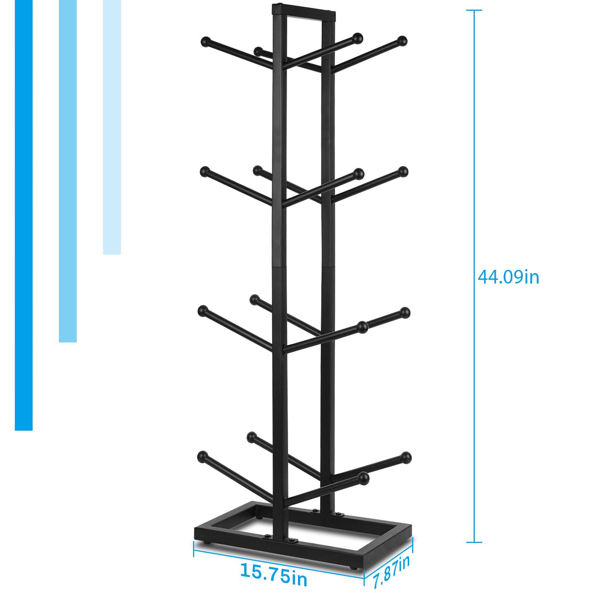 Fitlyiee Basketball Organizer Iron Ball Rack for Home Garage (Black)