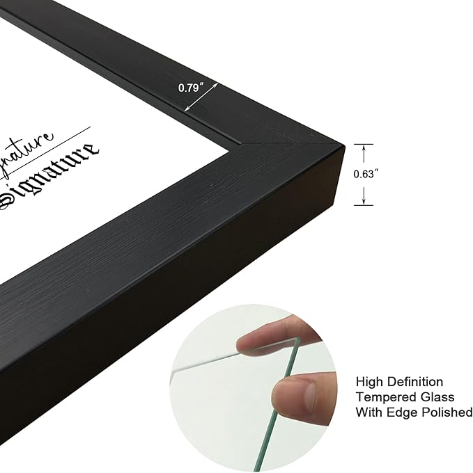 8.5x11 Picture Frames Certificate Document Frame Set of 6 with Real Glass, Diploma Frame for Wall Gallery or Tabletop display in Black