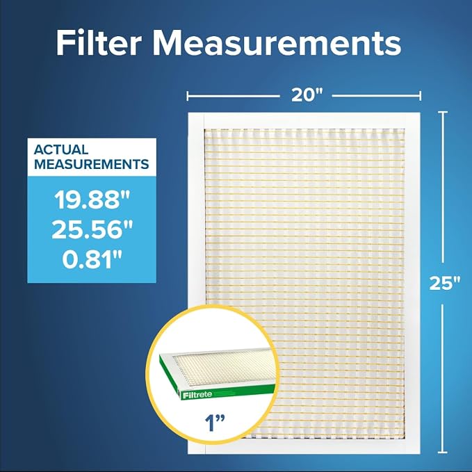 Filtrete 20x25x1 AC Furnace Air Filter, MERV 8, MPR 700, Tough on Pollen