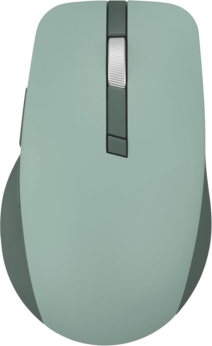 ASUS Wireless SmartO Mouse Silent Plus – Dual Mode (BT/2.4GHz), up to 3 Devices, Ergonomic, 4200 DPI, AA Battery Lasts up to 1 Year, Quiet Switches, Portable, for Productivity/Gaming - Green Tea Latte