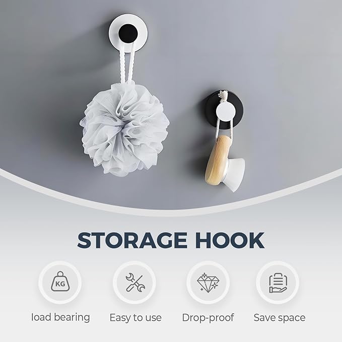 Suction Cup Hooks for Wreaths on Glass, 2025 New No Drill Suction Cup Hooks for Shower, Wreath Hanger Holder for Front Door, Upgraded Towel Hooks for Window Bathroom Mirrors (1, Yellow)