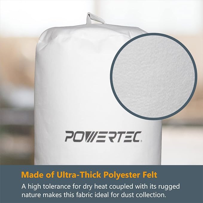 POWERTEC 70333 Dust Collector Bag, 1 Micron Filter,