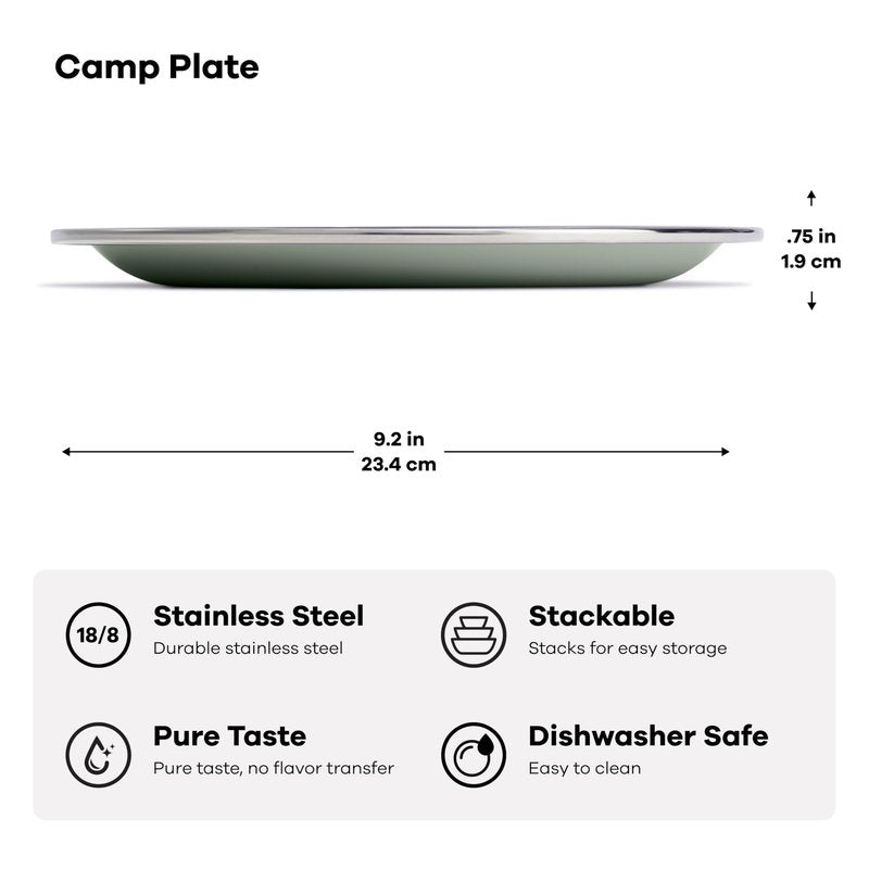 Hydro Flask Outdoor Kitchen Plate – Stainless Steel Reusable Plate – Camping Kitchen Essentials Shale Gray