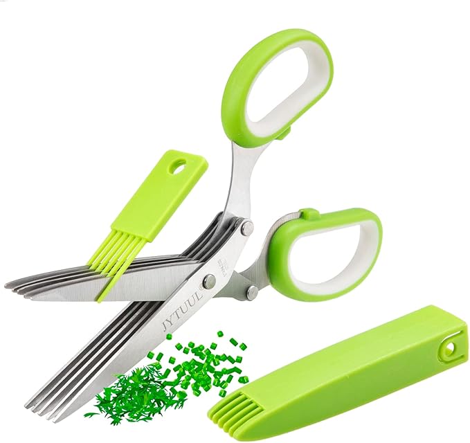 JYTUUL 5 Blades Herb Scissors, Stainless Steel Multipurpose Kitchen Shears