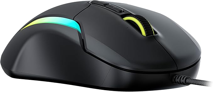 Turtle Beach Kone II Wired RGB Gaming Mouse, 26000 DPI Optical Sensor, 100M Click Life Optical Switches, 23 Customizable Inputs, Ergonomic Design, 4D Scroll Wheel, Pure PTFE Glides - Ash Black