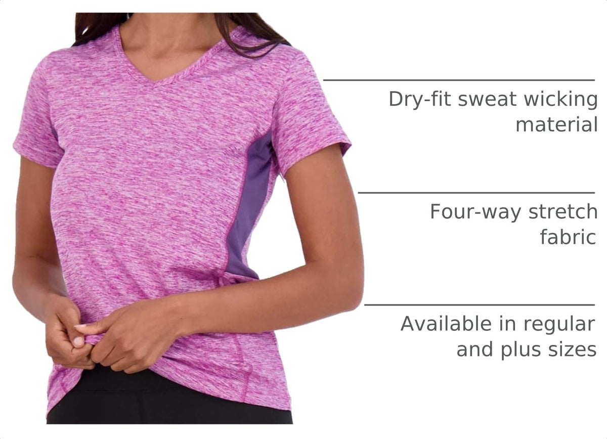 5 Pack Womens Dry Fit V Neck Workout Tops Athletic T Shirts Gym Yoga Tees