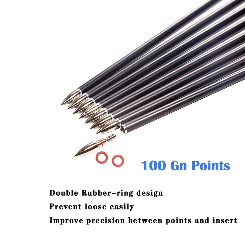 Pinals Archery 340 400 500 Spine Carbon Arrows for Compound Recurve Bows Hunting Target Traditional Longbow 31 inch Arrow Shaft 12PCS(500 31")