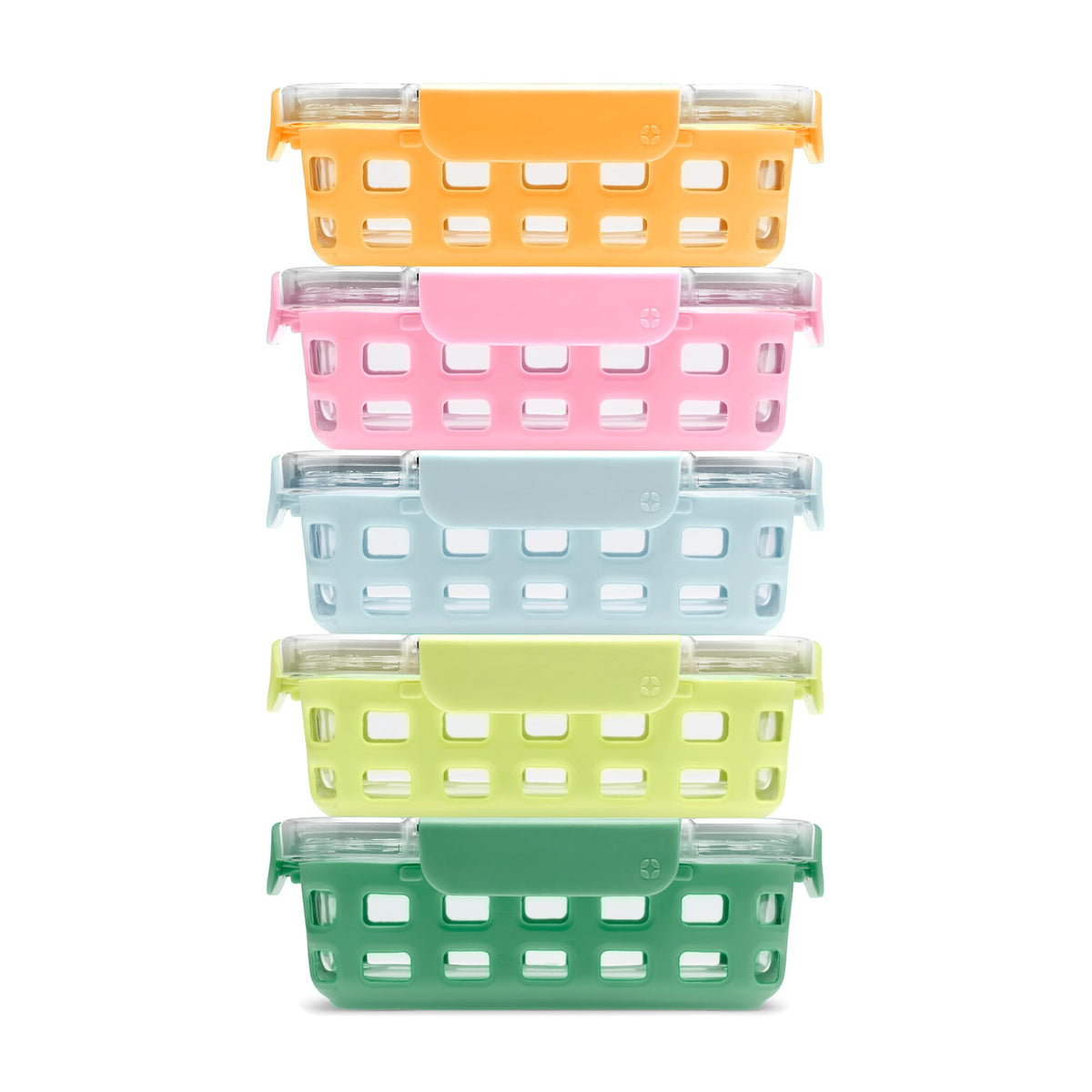 Ello Duraglass 3.4 Cup Glass Meal Prep Containers, 10 Pc, 5 Pack, Blue