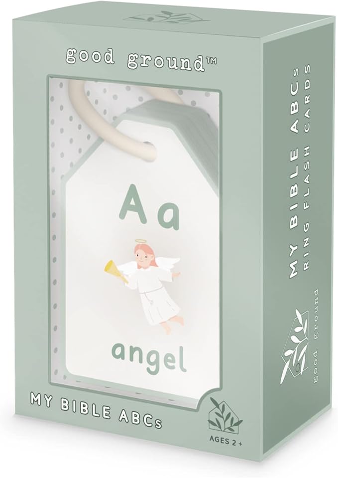Good Ground Bible ABC Flash Cards Preschool Sunday School Toys Christian Homeschool Alphabet Ring Cards Toddler ABC Phonic Letters & Words