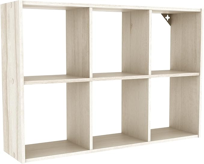 ClosetMaid 5430 Mini 6-Cube Desktop or Wall Mount Organizer, Bleached Walnut