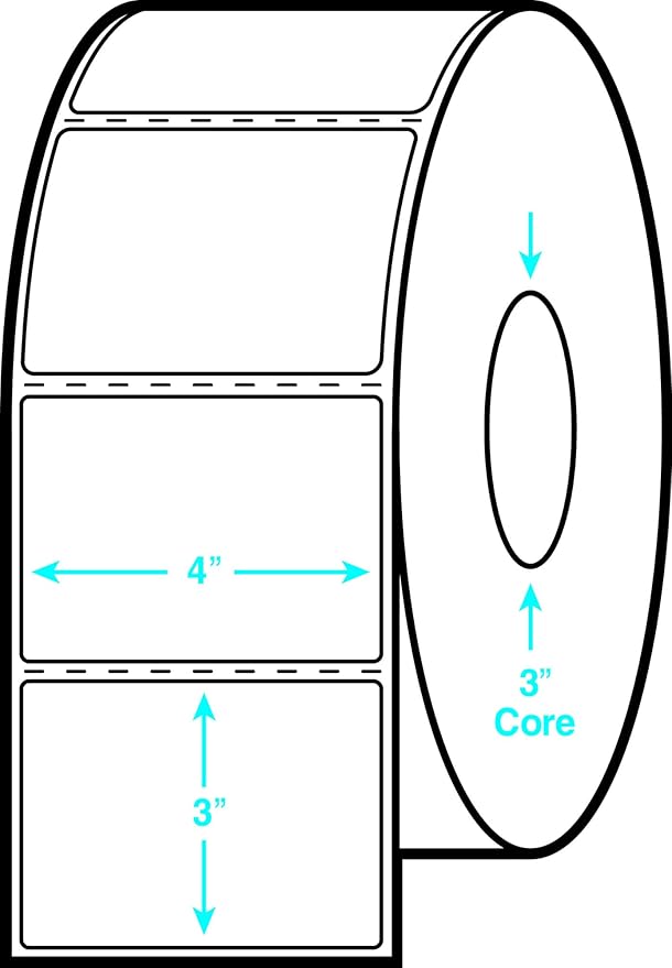 Avery Direct Thermal Labels, 4" x 3", White, 3" Core, Direct Thermal Printable, 1,000 Blank Labels per Roll, 2 Rolls, 2,000 Total (4134)