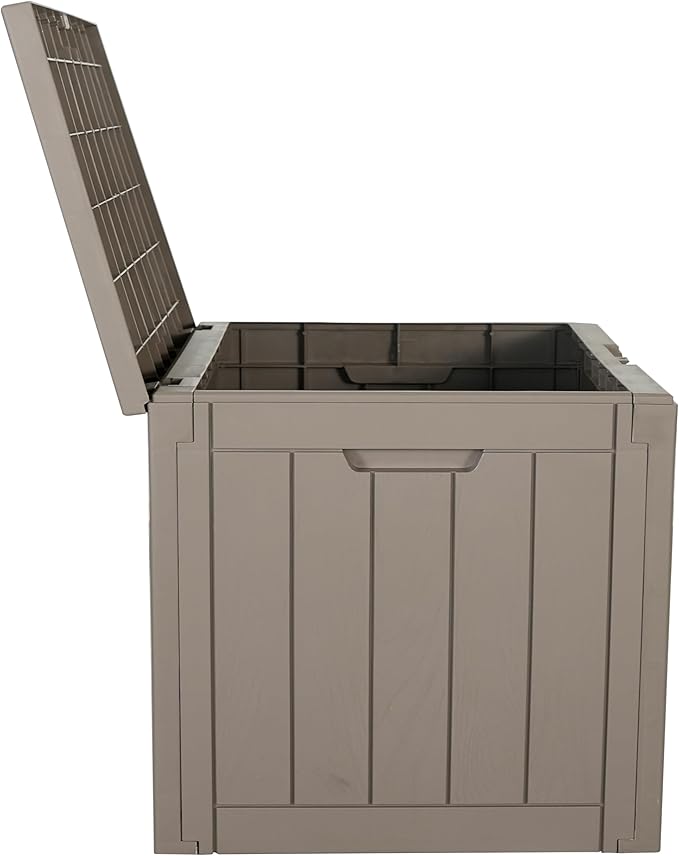 BTEXPERT Set of 5, Indoor Outdoor Storage Box, 30 Gallon Resin Deck Container for Package Delivery Patio Furniture Cushions Garden Tools Pool Sports Equipment UV Resistant Waterproof Lockable