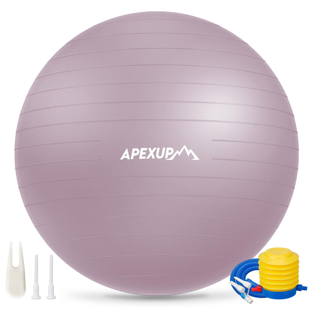 APEXUP Yoga Ball, 660 lbs Anti-Burst Exercise Ball with Pump, 5 Sizes (XL (27"~30") 75cm, Mauve)