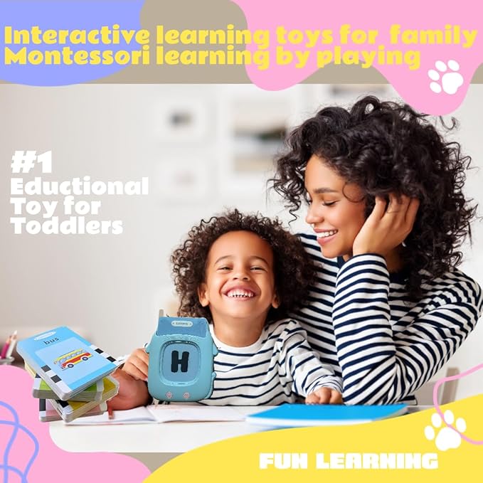 Preschool Toys, Montessori Toys for 1+ Year Old, Talking Flash Cards with 274 Sight Words (Double-Sided PVC Alphabet Flash Cards & More), Pocket Speech, See and Say, Autistic Kids Must Haves