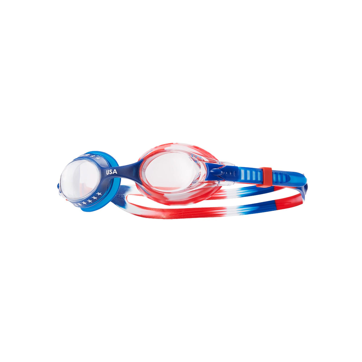 TYR Kids' Swimple Goggles - Colorful Swim Goggles for Beginners, Red/Navy