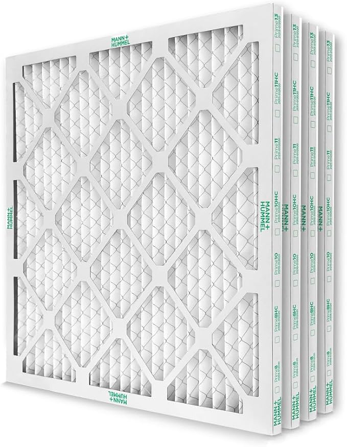 Mann+Hummel 20x20x1 MERV 8 Pleated HVAC AC Furnace Air Filters. 4 Pack.