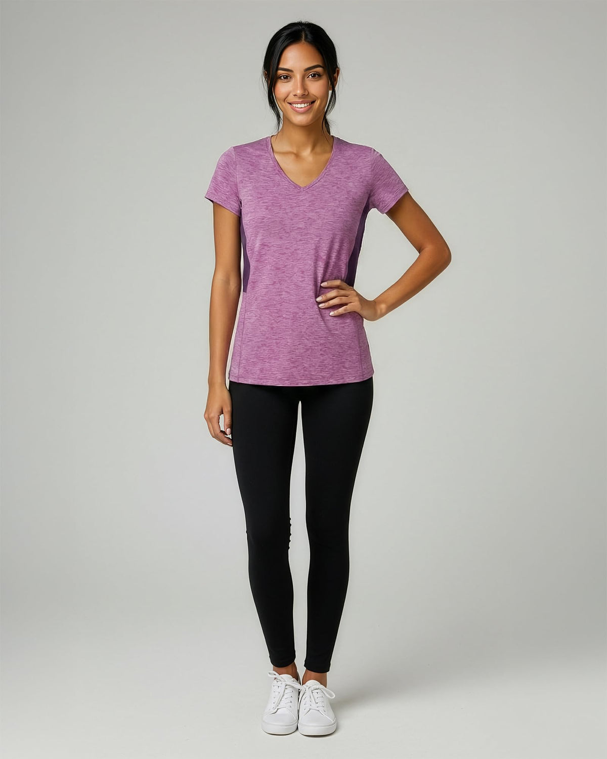 5 Pack Womens Dry Fit V Neck Workout Tops Athletic T Shirts Gym Yoga Tees