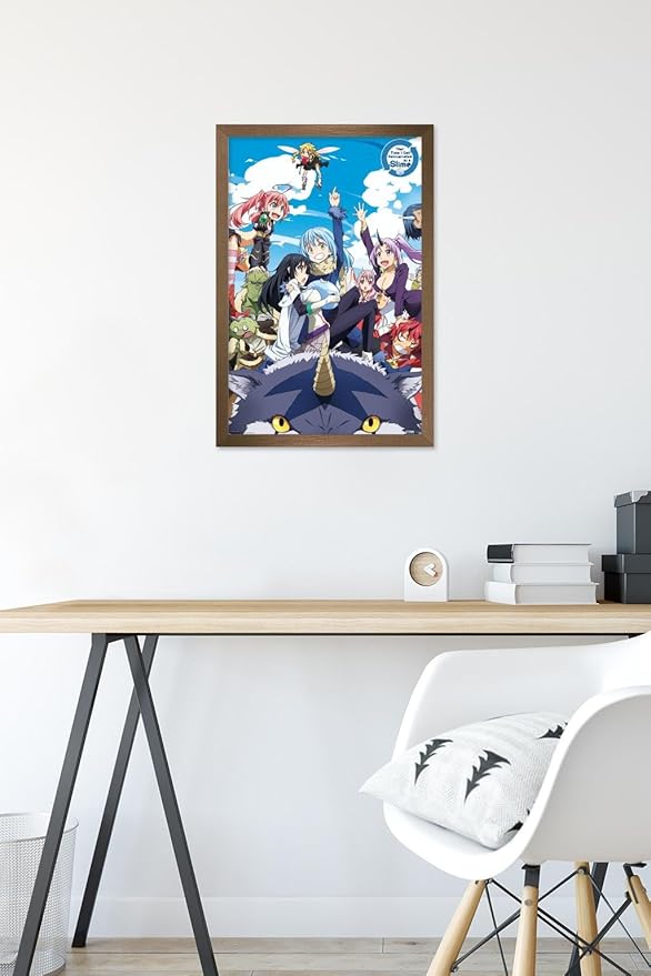 Trends International That Time I Got Reincarnated As A Slime - Group Wall Poster, 14.725" x 22.375", Bronze Framed Version