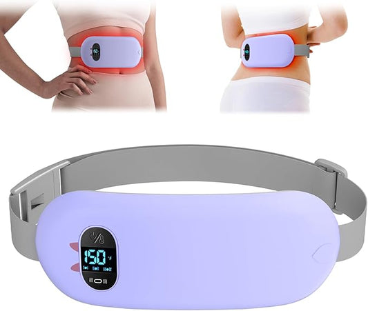 FSA HSA Eligible Portable Heating Pad for Cramps Upgrade Cordless Electric Period Fast Heating Pad for Back Pain Relief Menstrual Belt 6 Heat 6 Massage Modes Gift for Women Girls Her Girlfriend Purple