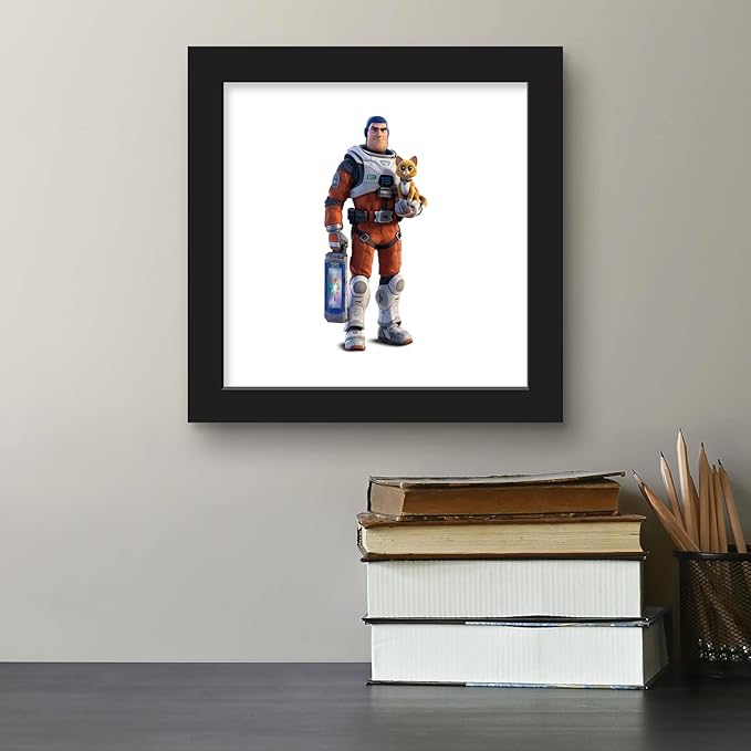 Trends International Gallery Pops Disney Pixar Lightyear - Buzz Lightyear and SOX Wall Art Wall Poster, 12" x 12", Black Framed Version