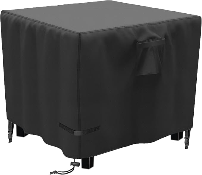 YOWDUTY Propane Fire Pit Cover Square 30 Inch, Waterproof Heavy Duty 600D Gas Fire Pit Table Cover 30 x 30 x 25 Inch, Fit 28-30 Inch Firepit Table, All-weather Protection For Patio Fire Table