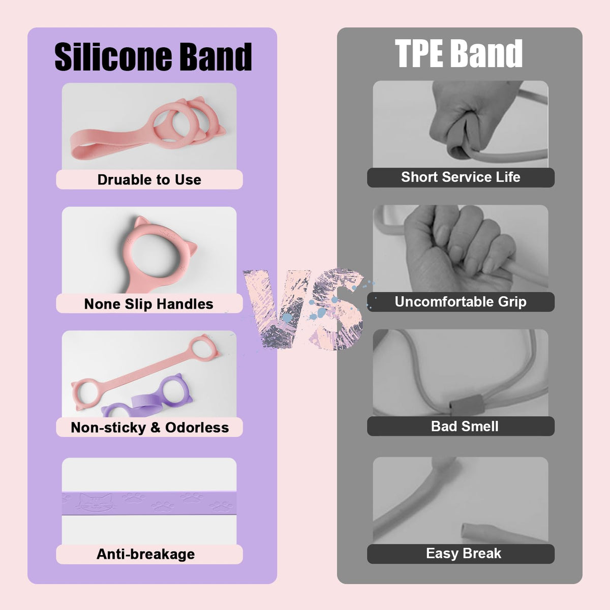 TREKONPEAK Figure 8 Resistance Bands Set,Silicone Stretch Bands for Women