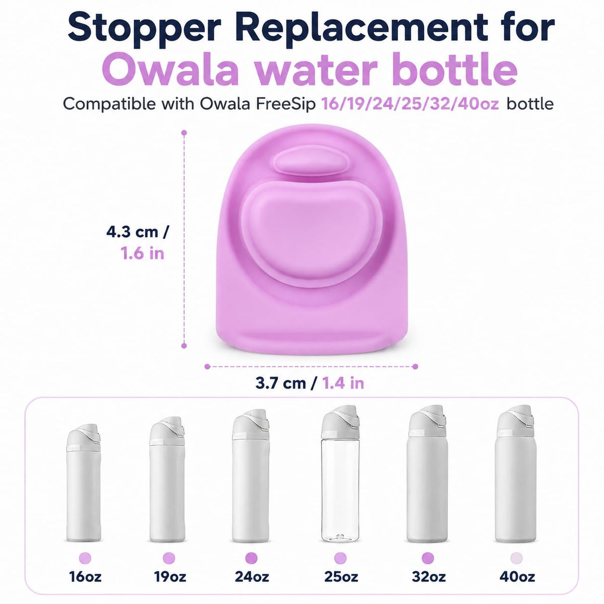 Joshey Rubber Seal Replacement Stopper for Owala FreeSip 24oz & 32oz Lids
