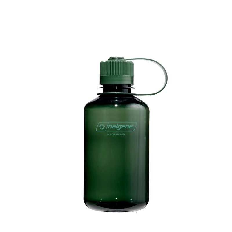 Nalgene 16 oz Narrow Mouth Water Bottle | Slim Cup Holder Size, BPA-Free, Durable & Leak Proof, Lightweight Travel Bottle, Jade