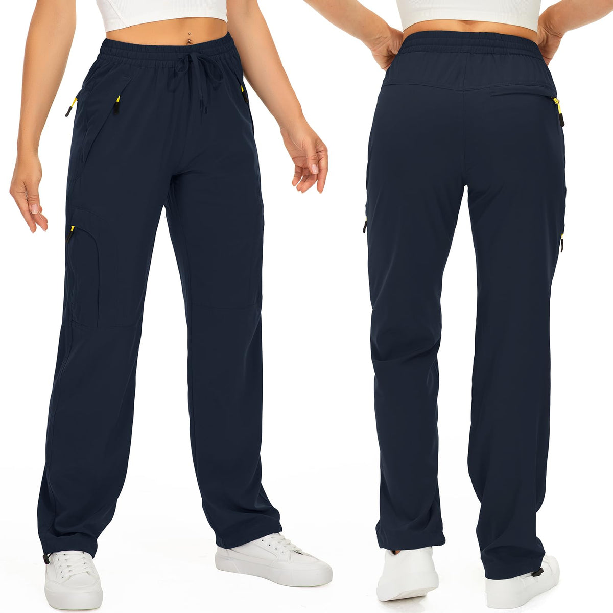 Toomett Women's Hiking Pants Quick Dry UPF 50 Travel Golf Pants Lightweight Camping Work Cargo Pants Zipper Pockets,6608,Blue,XS