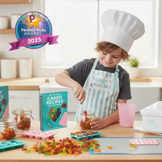 Tovla Jr Ultimate Real Candy Science Lab for Kids | Hands on STEM Experiment Kit with Real Candy Making Tools and Step by Step Visual Guides | Ages 6 to 12 | Gummies, Chocolates and More
