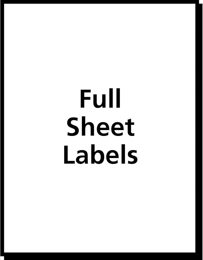 Avery Full-Sheet Printable Shipping Labels, 8.5" x 11" Customizable Stickers, White, 25 Blank Mailing Labels, Great for Mailing, Shipping, Organizing, and More (5265) (Pack of 5)