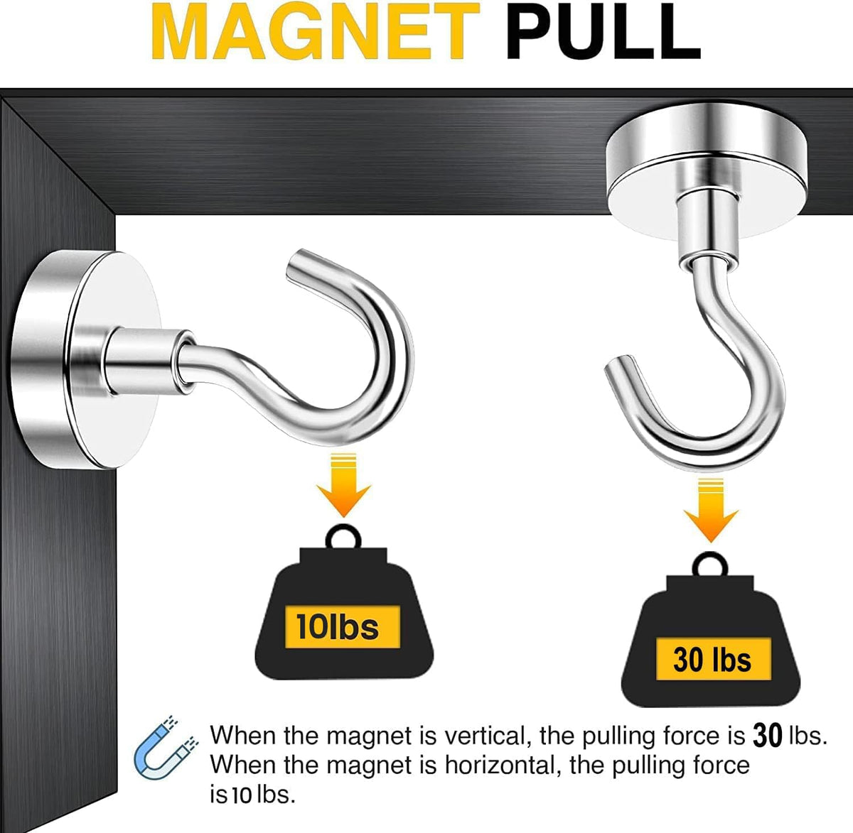 DIYMAG Magnetic Hooks, Strong Magents10 Pack 30lbs for Cuise Cabins Ship