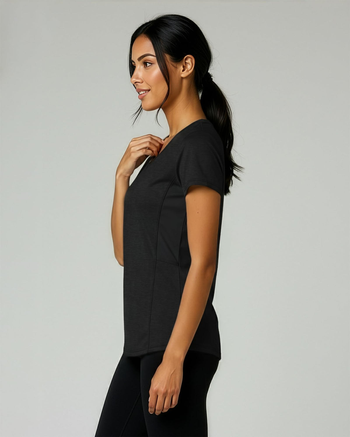 5 Pack Womens Dry Fit V Neck Workout Tops Athletic T Shirts Gym Yoga Tees