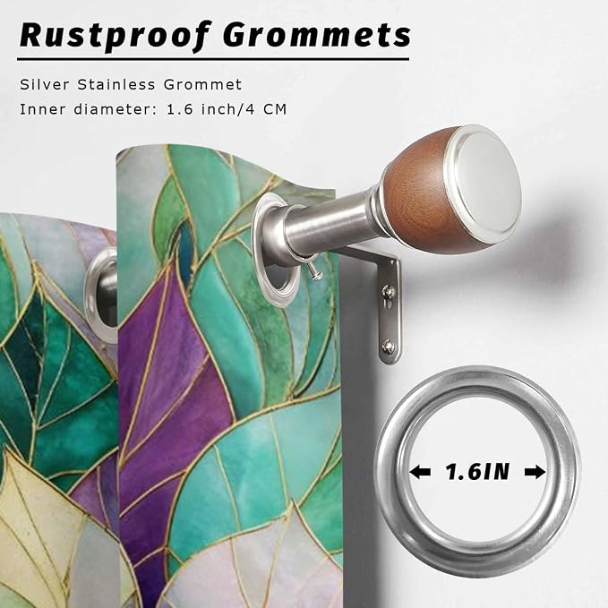 Leaves Outdoor Curtains for Patio Gorgeous Leaf Abstract Spring Waterproof