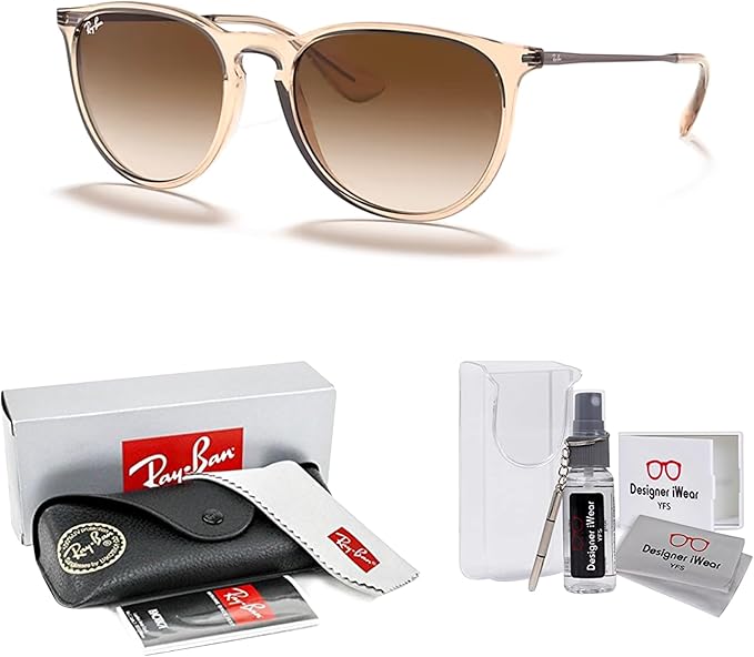 Ray-Ban RB4171 ERIKA Round Sunglasses For Women +BUNDLE with ACCESSORY EYEWEAR KIT