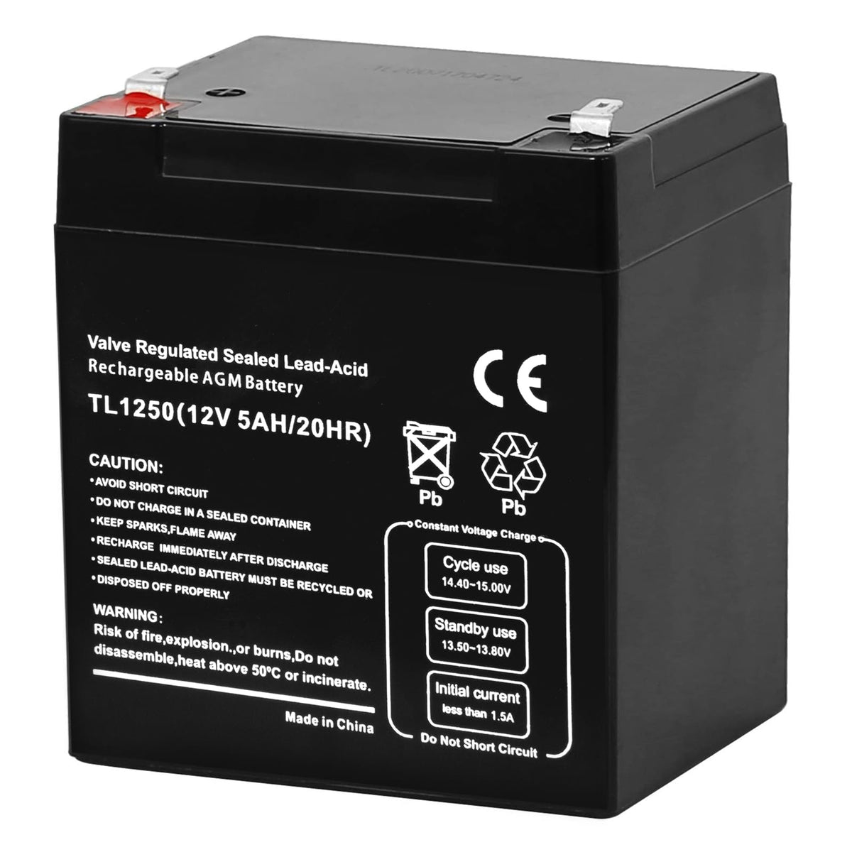 Hykolity 12V 5 Amp Rechargeable Lead Acid Battery UB1250
