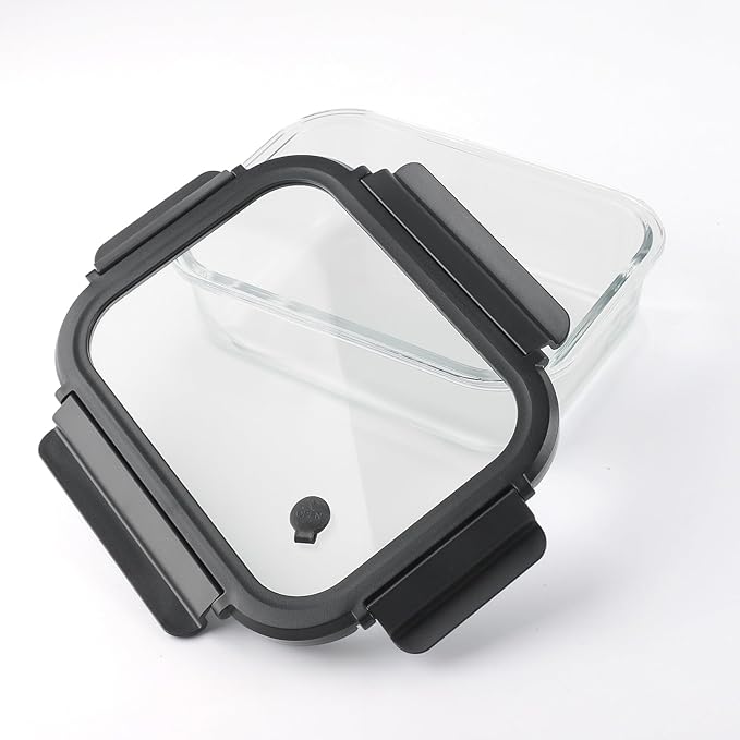 BYLWORKOUT 3-Pack 35 oz Glass Meal Prep Containers with Vented Glass Lids