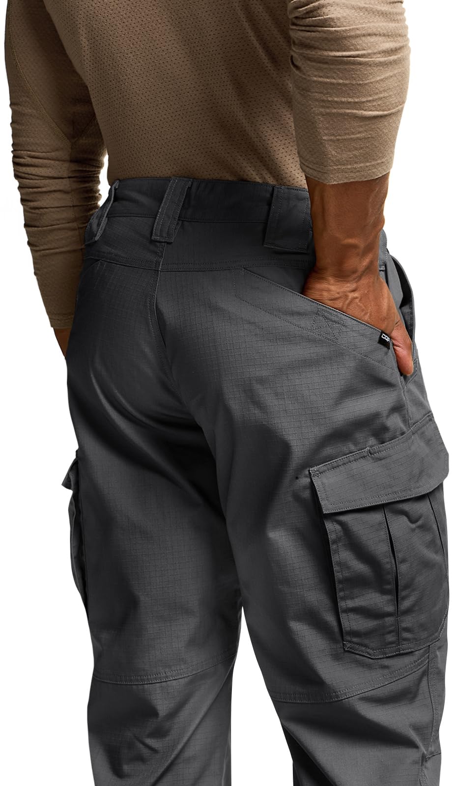 CQR Men's Tactical Pants, Water Resistant Ripstop Cargo Pants, Lightweight EDC Work Hiking Pants, Outdoor Apparel, Raider Mag Pocket Charcoal, 38W x 30L