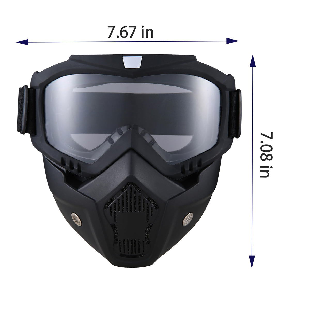 Motorcycle Goggles Dirt Bike ATV Motocross Anti-UV Adjustable Riding Offroad Protective Combat Tactical Clear Glasseswith Removable Face Mask Men Women