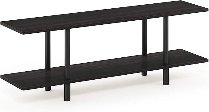 Furinno Turn-N-Tube 2-Tier Multipurpose Wide Shelf, Espresso/Black
