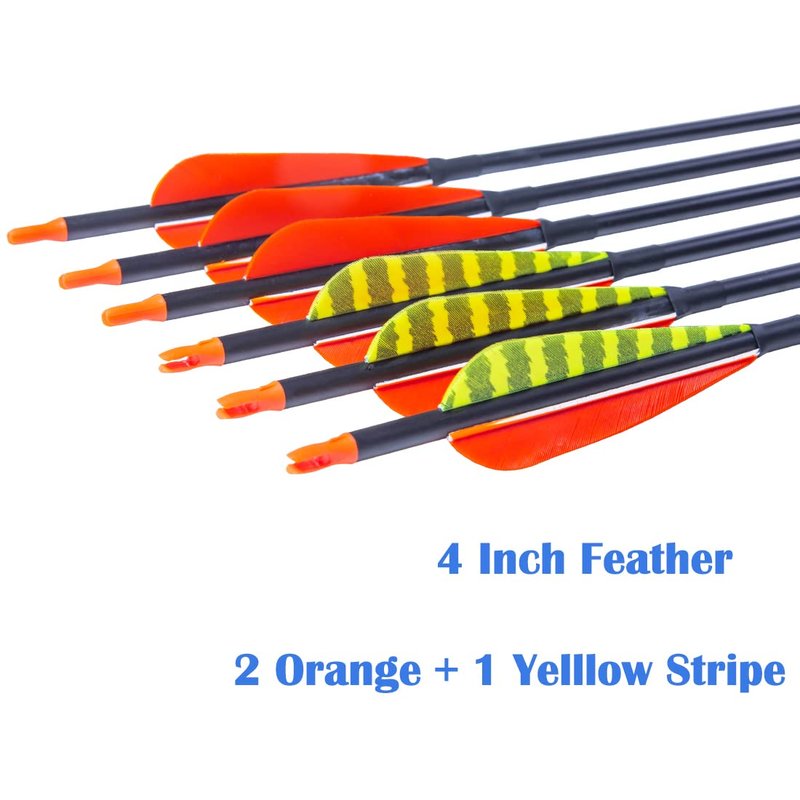 Pinals Archery 340 400 500 Spine Carbon Arrows for Compound Recurve Bows Hunting Target Traditional Longbow 31 inch Arrow Shaft 12PCS(500 31")