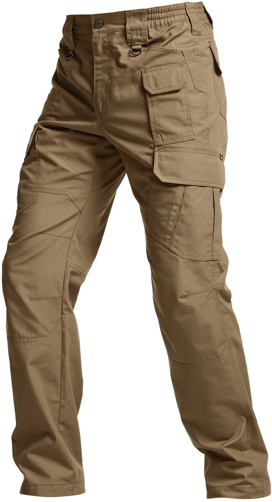 CQR Men's Tactical Pants, Water Resistant Ripstop Cargo Pants, Lightweight EDC Work Hiking Pants, Outdoor Apparel, Raider Mag Cougar, 34W x 32L