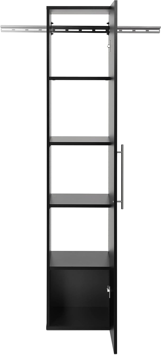 Prepac HangUps Narrow Wall Mounted Garage Storage Cabinet, Tall Storage Organizer Cabinet, 15" W x 72" H x 16" D, Black