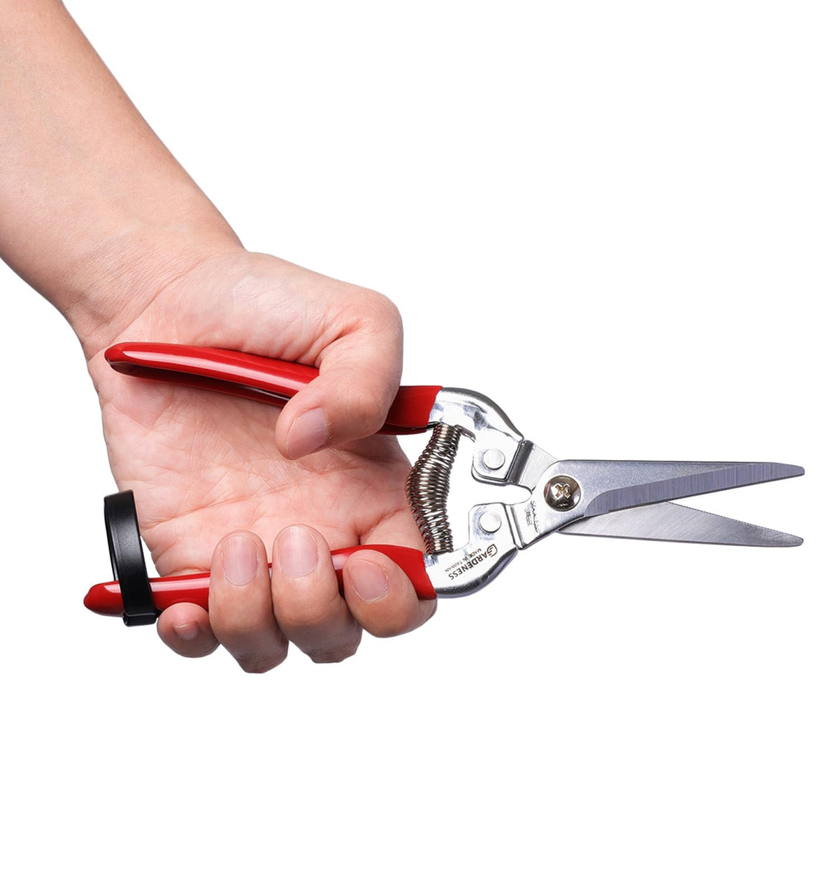 Gardeness SK5 High Carbon Steel Floral Scissors, 6mm Cutting Capacity Ultra Sharp Serrated Blade, Lightweight Effort-Saving Garden Snips & Flower Clippers for Stems, Bonsai and Fruit Picking