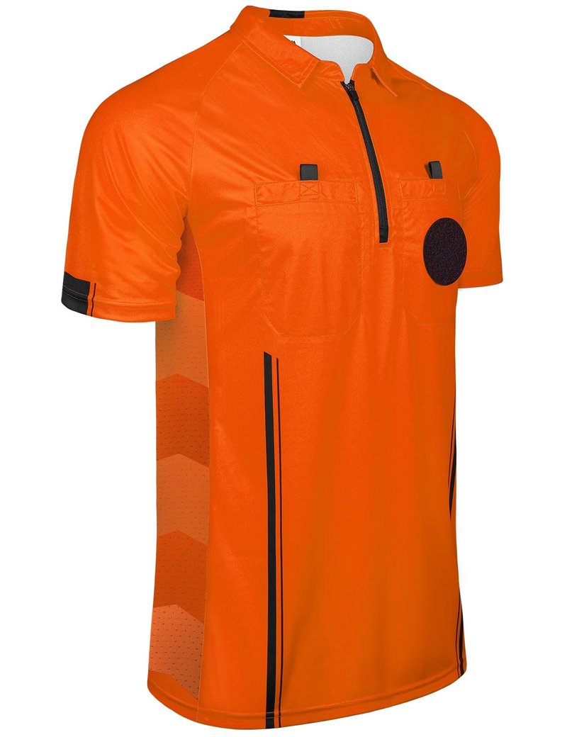 FitsT4 Sports Pro Soccer Referee Jersey Short Sleeve Ref Shirts Orange Large