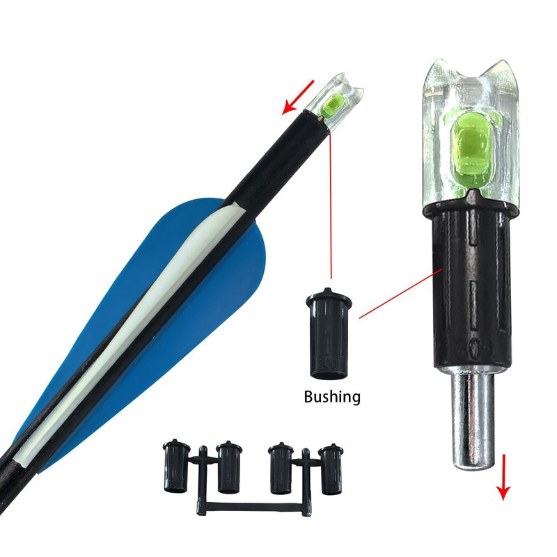 xxiaojun 18PCS Lighted Nocks for Crossbow Arrows with .252 .285 .297 .300 .305 Inside Diameter,High Visibility Led Arrow Nocks,Half-Moon Light up Knocks for Archery Hunting.