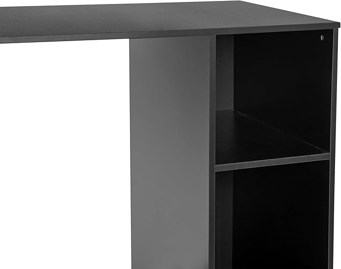 Flash Furniture Lotus Mini Fridge Shelf Organizer, Space Saving Over Shelf for Mini Fridge with Dual Cubby Spaces, Engineered Wood, 33.75" W, Black