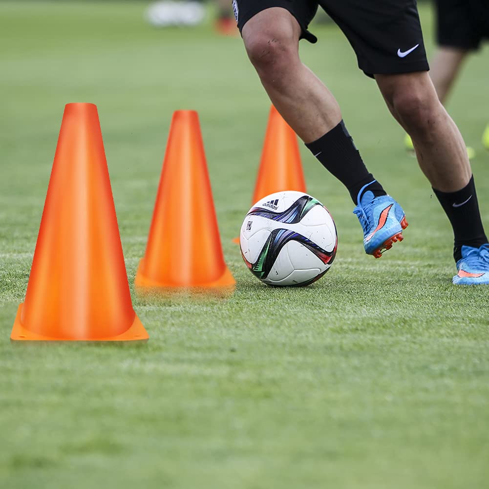 MIVERYEA Cones Sports 9 Inch, 15 Pack Training Cones for Soccer Practice, Agility Field Cone Set for Drills Football Basketball, Plastic Cones for Outdoor Indoor Games